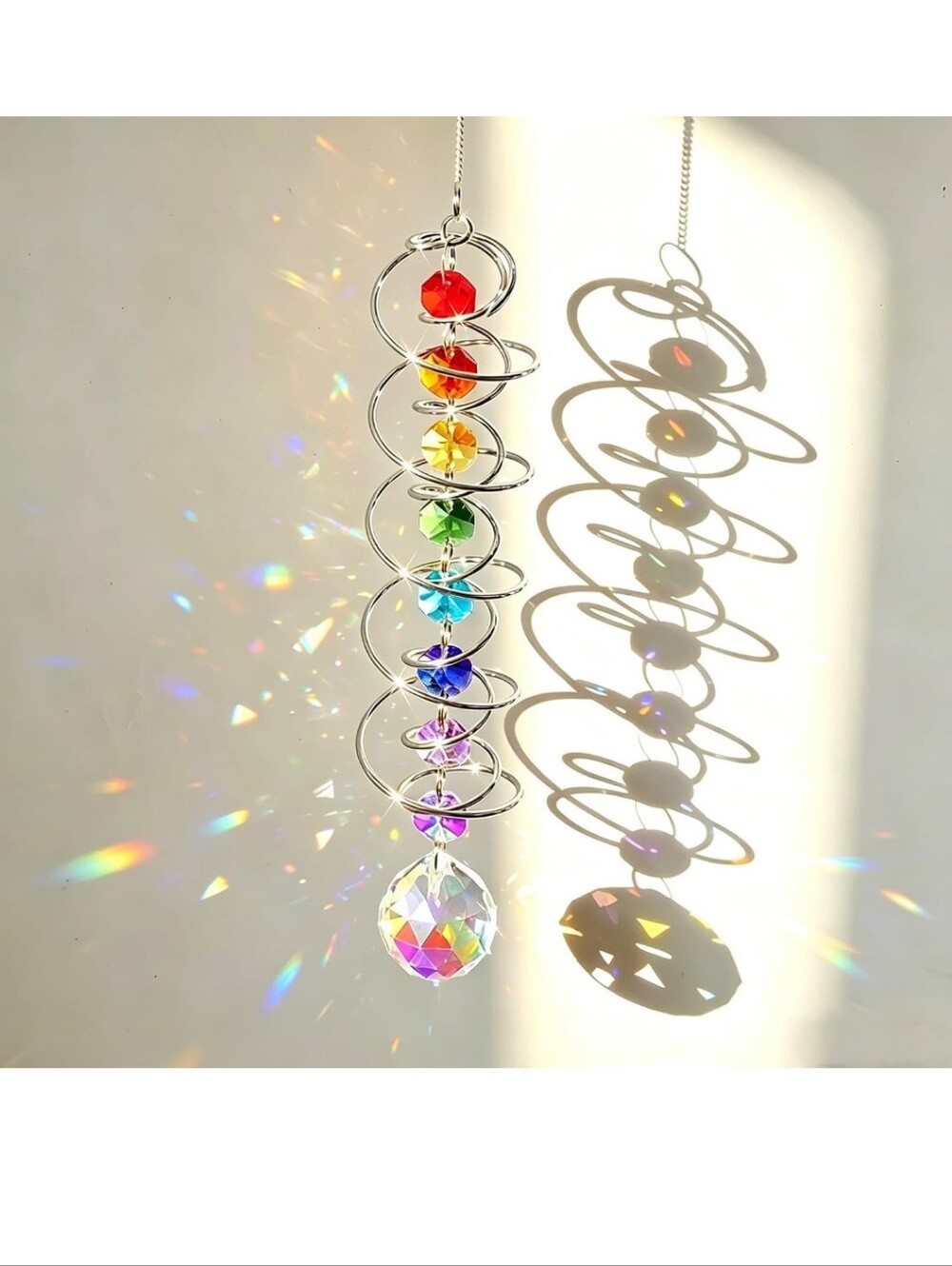 New Crystal Rainbow Spiral Hanging Suncatcher-1661-383